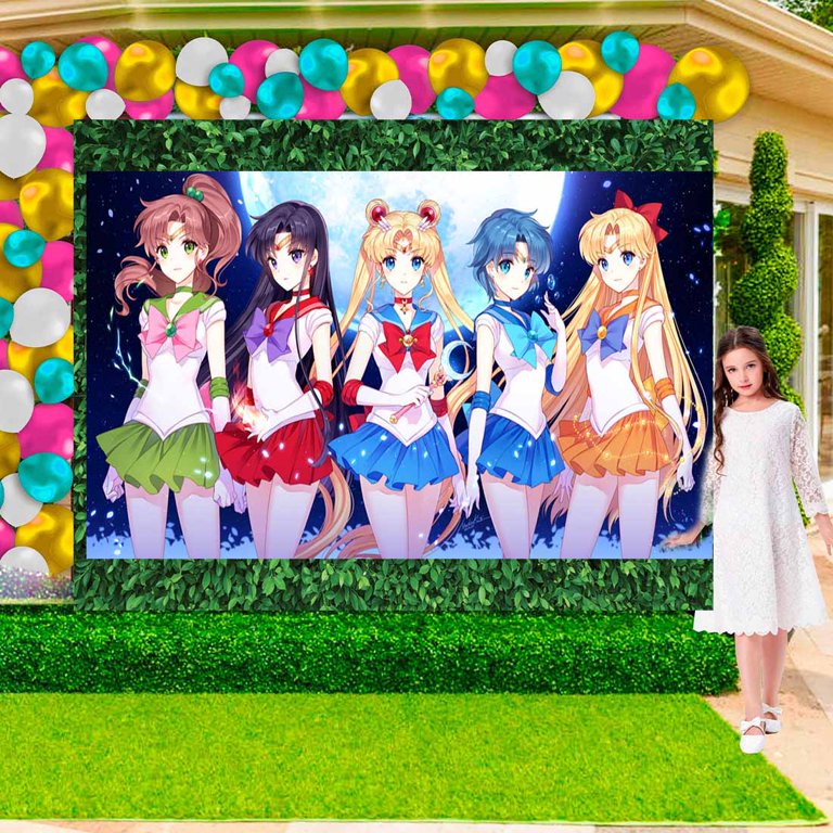 Sailor Moon Party Supplies bannière d'anniversaire toile de