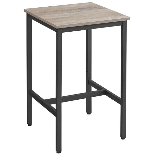 Mesa de bar VASAGLE para cocina y comedor pequeña, 60 x 60 x 90 cm, color gris