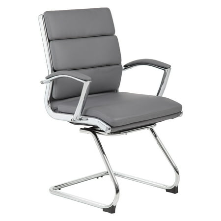 Office Table Chair Boss Office Products Executive CaressoftPlus Chair with Metal Chrome Finish - Guest Reception Waiting Room Chair ()