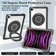 thumbnail image 2 of ELEHOLD Case for ipad pro 11 2022/2021/2020/2018/air4 10.9/air5, Hard PC Clear Back Shell Case with 360 Degree Metal Stand,Black, 2 of 6