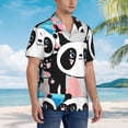 thumbnail image 5 of Goofa Panda Cute Pink Hearts Hawaiian Shirt for Men, Unisex Summer Beach Casual Short Sleeve Button Down Shirts,Aloha Tropical Floral print shirt-X-Large, 5 of 9