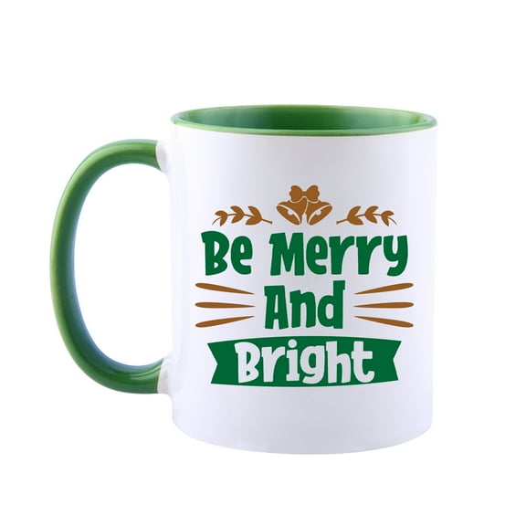 Christmas Gifts Coffee Mug, Be Merry and Bright Mug, Funny Tea Cup for Women, Men, Families, Friends