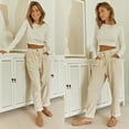thumbnail image 3 of Pantalones largos casuales para mujer, pantalones de cintura alta para mujer, pantalones cargo elegantes, pantalones de verano para mujer, pantalones de pana lisos, pantalones de otoño,, 3 of 5