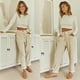 thumbnail image 3 of Pantalones largos casuales para mujer, pantalones de cintura alta para mujer, pantalones cargo elegantes, pantalones de verano para mujer, pantalones de pana lisos, pantalones de otoño,, 3 of 5