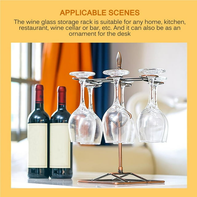 Countertop Wine Glass Holder Creative Simple Kitchen Bar Storage Rack Wrought Iron Desktop Goblet Shelf Metal Glasses Display Stand Multi-function Ornament