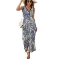 thumbnail image 2 of Oile De Jouy Dress Summer Street Style Bohemia Long Dresses Female Sleeveless Printed Maxi Dress, 2 of 9
