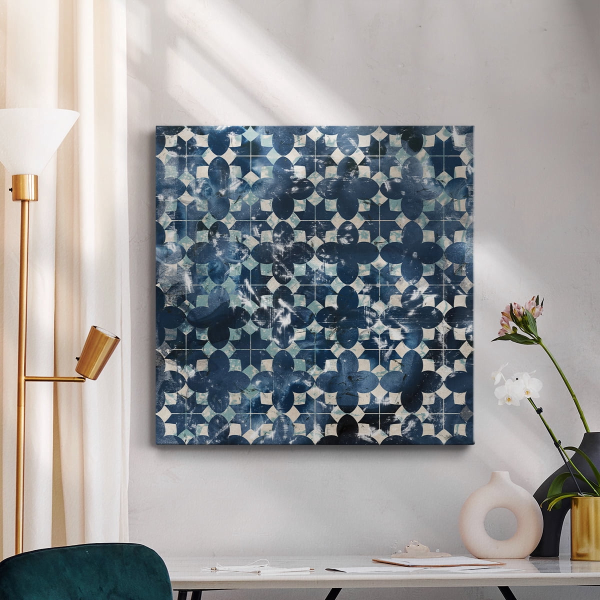 Wexford Home Tile-Dye VII-Premium Gallery Wrapped Canvas, 32" x 32" - Ready to Hang