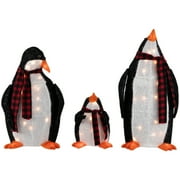 Northlight Set of 3 Lighted Penguin Family Outdoor Christmas Yard Decoration