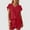 Red, variant on Women's V-Neck Short Sleeve Top and Shorts Set Casual Summer Outfit Soft Comfortable Wear Stylish Two Piece Suit for Daily