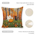 thumbnail image 2 of Ghost Cat Pumpkin Flower Linen toss pillowcase Decoration pillowcase Gift preferred 18x18" Cushion cover 4 set Sofa pillowcase Sofa bedroom living room car, 2 of 4
