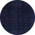 thumbnail image 1 of Ahgly Company Machine Washable Indoor Round Abstract Blue Modern Area Rugs, 6' Round, 1 of 4