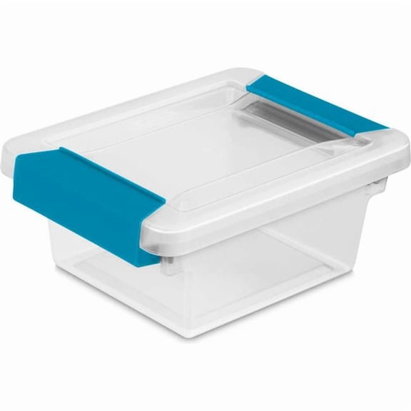 Sterilite B2142305 6.63 x 5 x 2.75 in. Mini Clip Clear Storage Box with Latched Lid, Clear - Case of 6