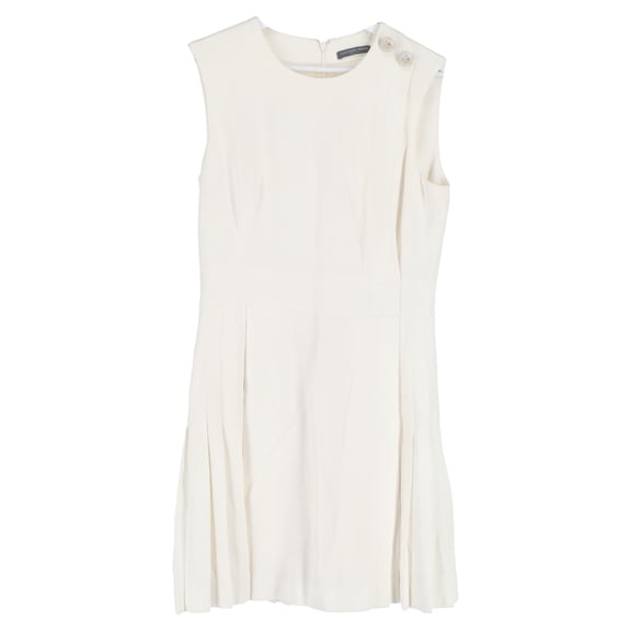 Pre-Owned Alexander McQueen Sleeveless Mini Dress in Cream Polyester