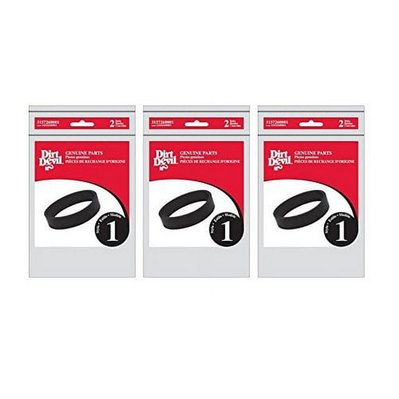 Compatible with Dirt Devil Style 1 Vacuum Belt (3 Pack of 2 Belts) - 3157260001