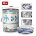 thumbnail image 3 of 12oz Tumblers Blue Ethnic Bird Pattern Vacuum Insulated Stainless Steel Travel Tumbler Cups Mug with Lid and Straw for Beer,Coffee,Beverages with Cleaning Brush for Cold & Hot Drinks, 3 of 5