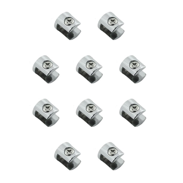 Kenally Abrazadera de vidrio de aleación de zinc, portátil, reutilizable, redondo, resistente, electrochapado, soporte de tablones para el hogar, 6 a 8 mm 10piezas Kenally CBP490862
