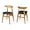 Natural Oak Frame, Gray Cushion, variant on Fohfurniture Set of 2 Woven Elbow Wood Dining Chair, Mid-Century Farmhouse Armless Side Kitchen Chairs with Leather Cushion for Restaurant, Home, Dining Room