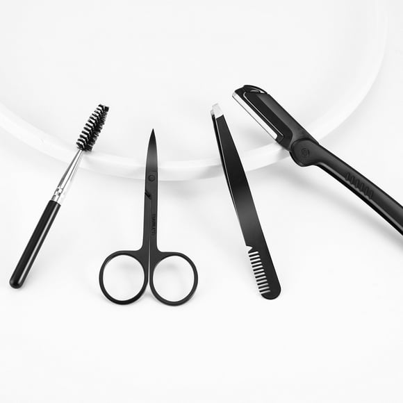 Eyebrow Razor, Scissors, Tweezers 4 In 1 Eyebrow Kit, Eyebrow Trimmers Set, Nose Hair Removal Scissors, Eyebrow Or Face