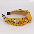 thumbnail image 4 of Diadema HUOGUO, turbante con nudo ancho y cristales de strass, a la moda, 4 of 4