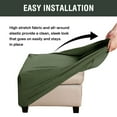 thumbnail image 3 of Square Ottoman Covers Ottoman Slipcovers Folding Storage Stool Furniture Protector Form Fit with Elastic Bottom, Stretch High Spandex Small Checks Jacquard Fabric Army Green S 13"- 17", 3 of 11