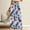 Blue, variant on ZHENHONG Casual Pants for Women Womens Wide Leg Palazzo Pants Boho Floral 2025 Summer Beach Culottes Flowy Casual Trousers For Vacation