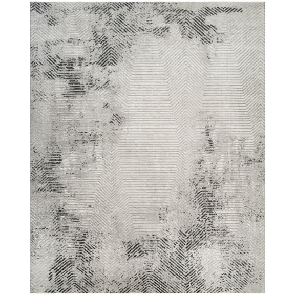 Nourison Dekor 7'10" x 9'10" Grey Charcoal Modern Indoor Rug