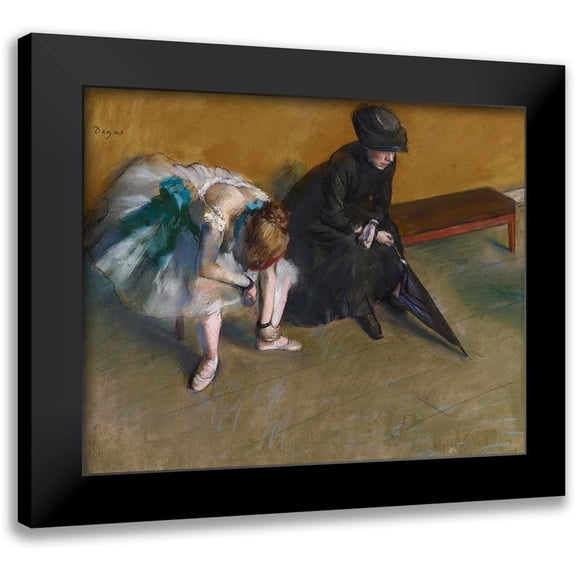 Degas, Edgar 14x12 Black Modern Framed Museum Art Print Titled - Waiting