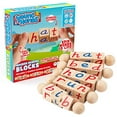 thumbnail image 1 of Creative Kids Wooden Reading Blocks - Set of 5 Spinning Alphabet Blocks w/ Easy-Grip Handles - Kindergarten Preschool Learning Activities Letter Work - Wooden Montessori Toys Gifts for Kids Toddlers, 1 of 6