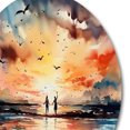 thumbnail image 3 of Designart "Romantic Tropical Getaway II" Modern Landscape Beach Metal Round Wall Art Prints, 3 of 5