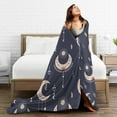 thumbnail image 5 of DouZhe Ultra-Soft Micro Fleece Lightweight Flannel Bed Blanket, Mystical Crescent Moon Print Cozy Warm Throw Blankets, 50"x40", 5 of 7