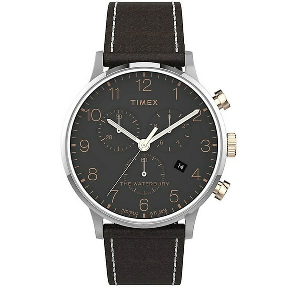 Timex TW2T71500VQ Men's Waterbury Chronograph Black Dial Watch