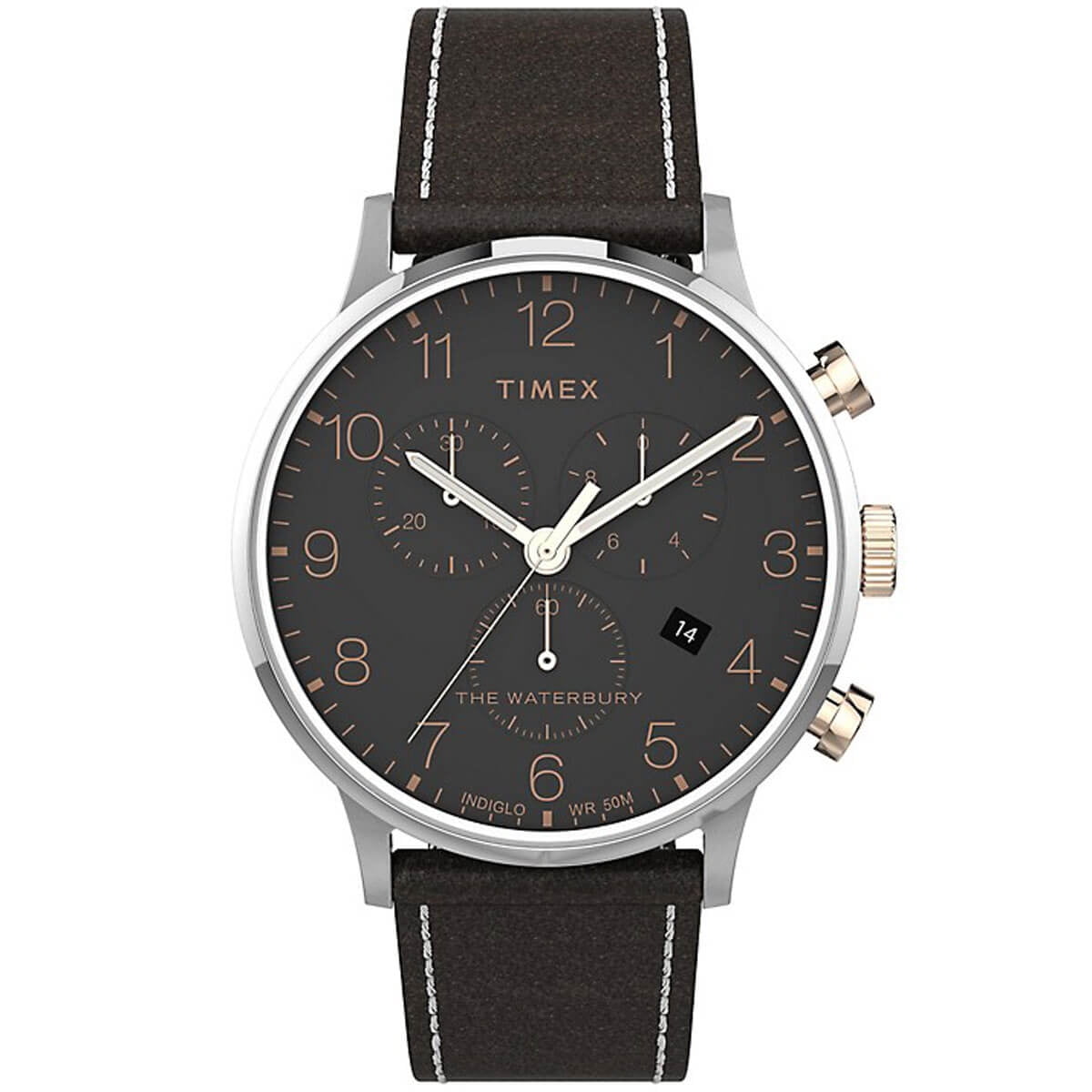 Timex TW2T71500VQ Men's Waterbury Chronograph Black Dial Watch