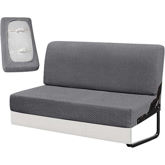 RV Couch Covers for Sofa Bed, Stretchable Backrest and Seat Covers for Jackknife Sleeper Sofas, Furniture Protector Slipcover for Camper Trailer Motorhome, Stretch Fit Sofa Cover