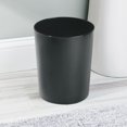 thumbnail image 3 of mDesign Small Round Metal 1.7 Gallon Trash/Recycling Can, 2 Pack, Matte Black, 3 of 5