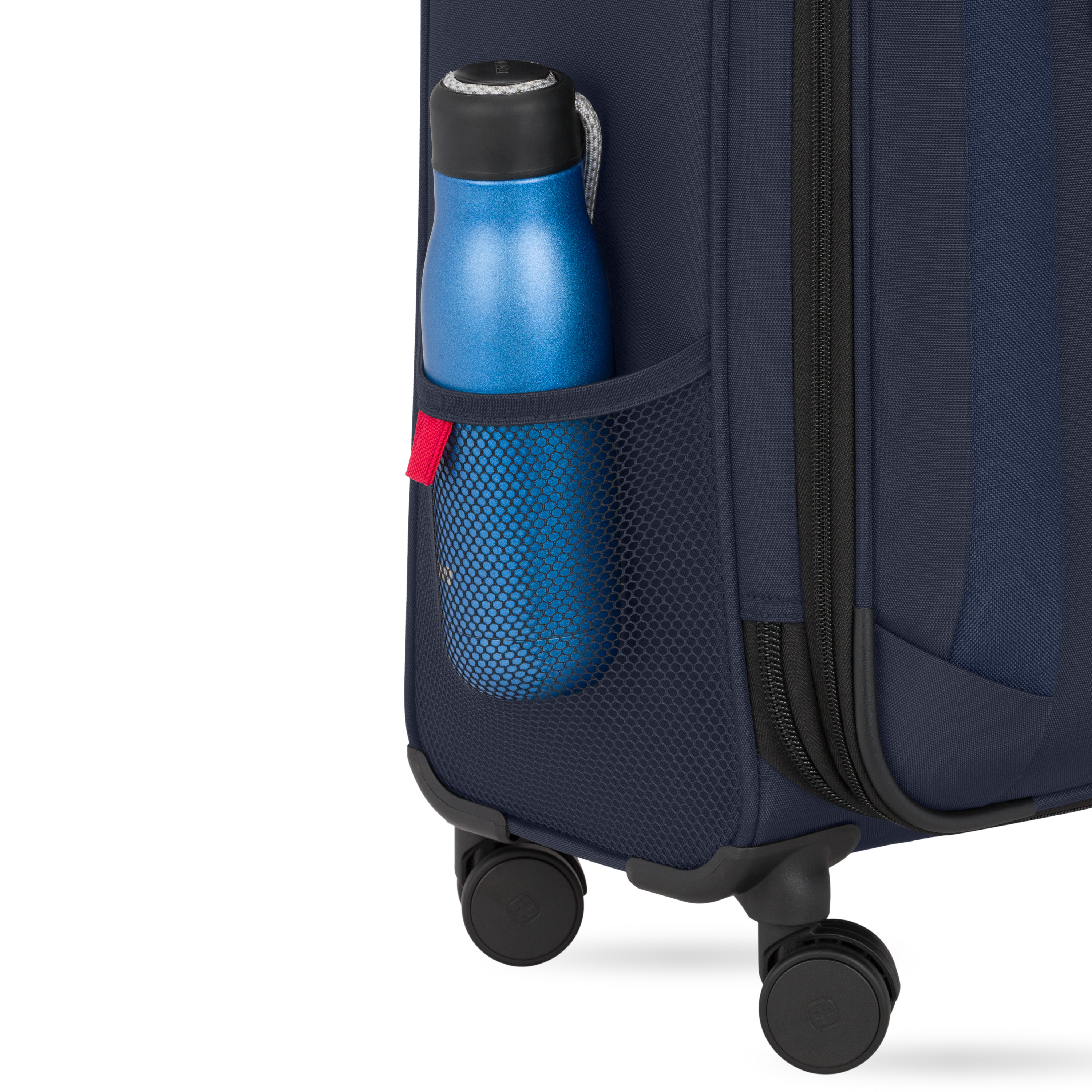 SWISSGEAR Stride 3-Piece Expandable Spinner Luggage Set, Peacoat Blue, with 8 Wheels and Built-in TSA Lock