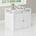 thumbnail image 2 of Demi Bonn 31" Cat Litter Box Enclosure Furniture, Cat Litter Box Cabinet Hidden with Storage Shelf, Cat House with Doors and Divider, White, 2 of 8