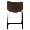 Duke 26" Industrial Counter Stool in Black with Grey Faux Leather and