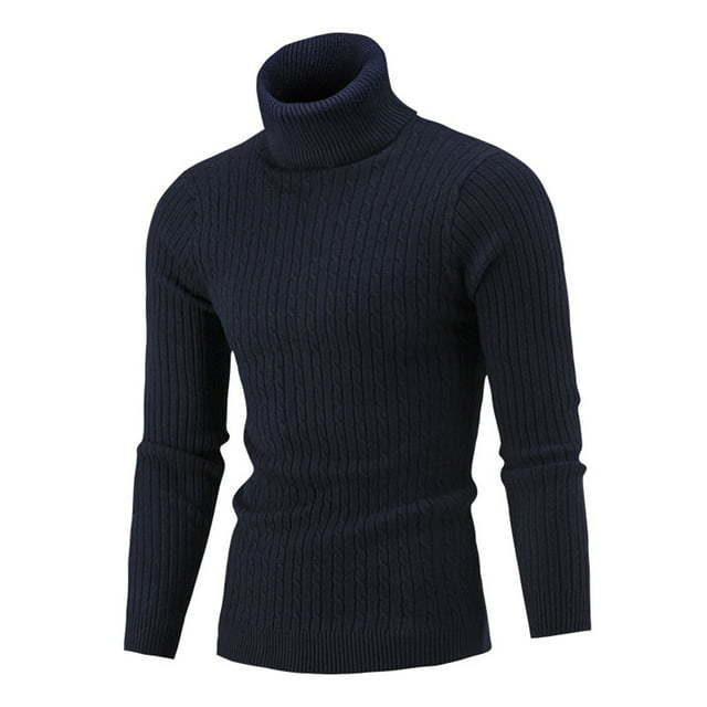 EGNMCR Pull Col Roulé pour Hommes, Pulls d'Hiver Décontractés à Manches Longues Couleur Unie pour Hommes