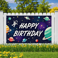 thumbnail image 6 of Outer Space Themed Happy Birthday Banner Astronaut Planets Rocket Balloons Background Party Supplies Birthday Decoration Photography Props Decorations, 6 of 7