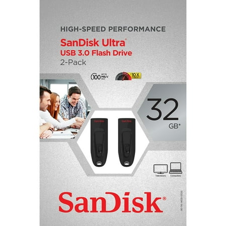 SanDisk Cruzer Ultra 32GB USB 3.0 Flash USB Drive (2 Pack)