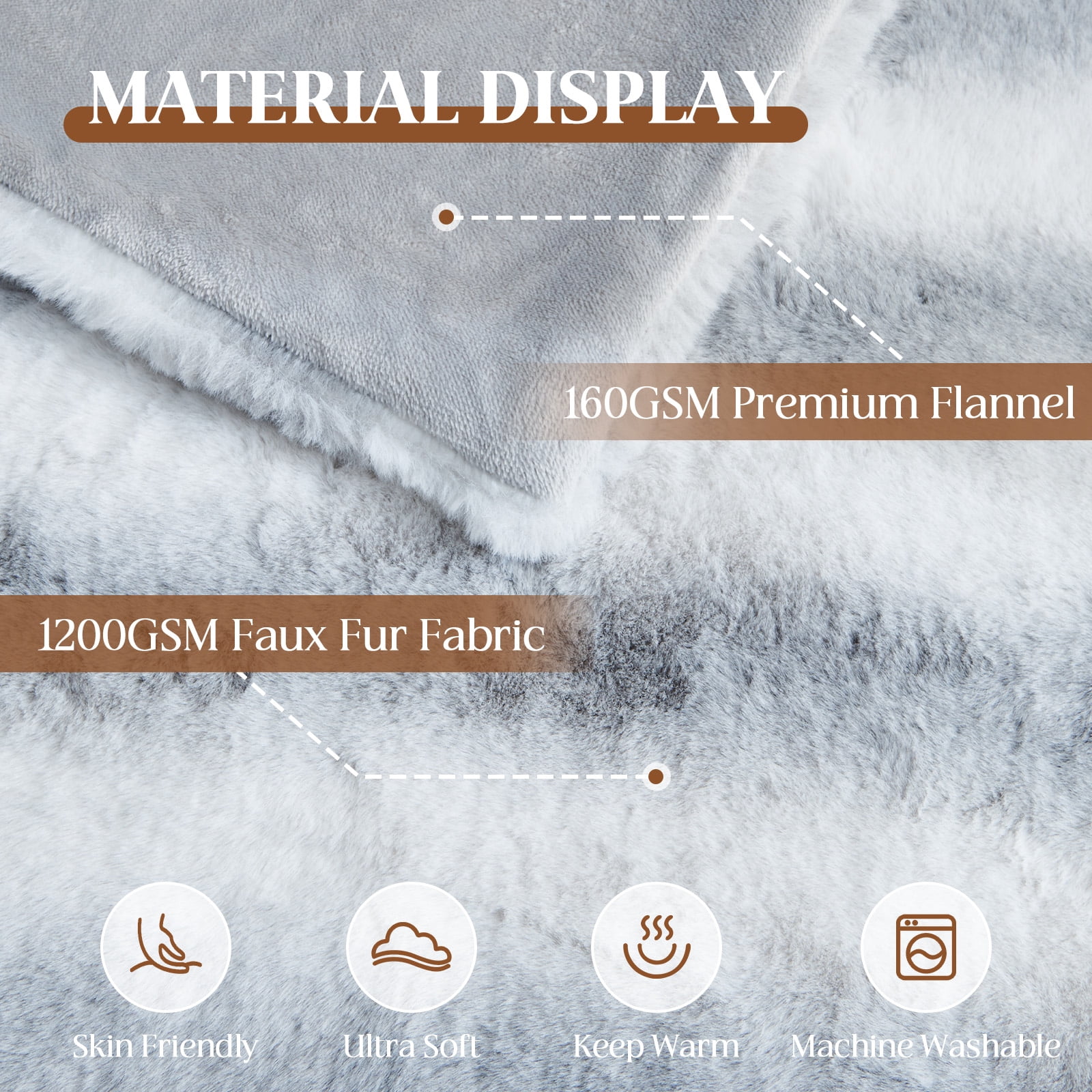 Cozylore Luxury Faux Fur Throw Blanket for Bed Super Thick Warm Fuzzy Blankets for Bedroom Living Room, 60" x 80", White