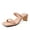 PINK, variant on Women's Square Toe Heels for Women Two Strap Open Toe Low Block Chunky Heels Sandals Dress Pumps Shoes