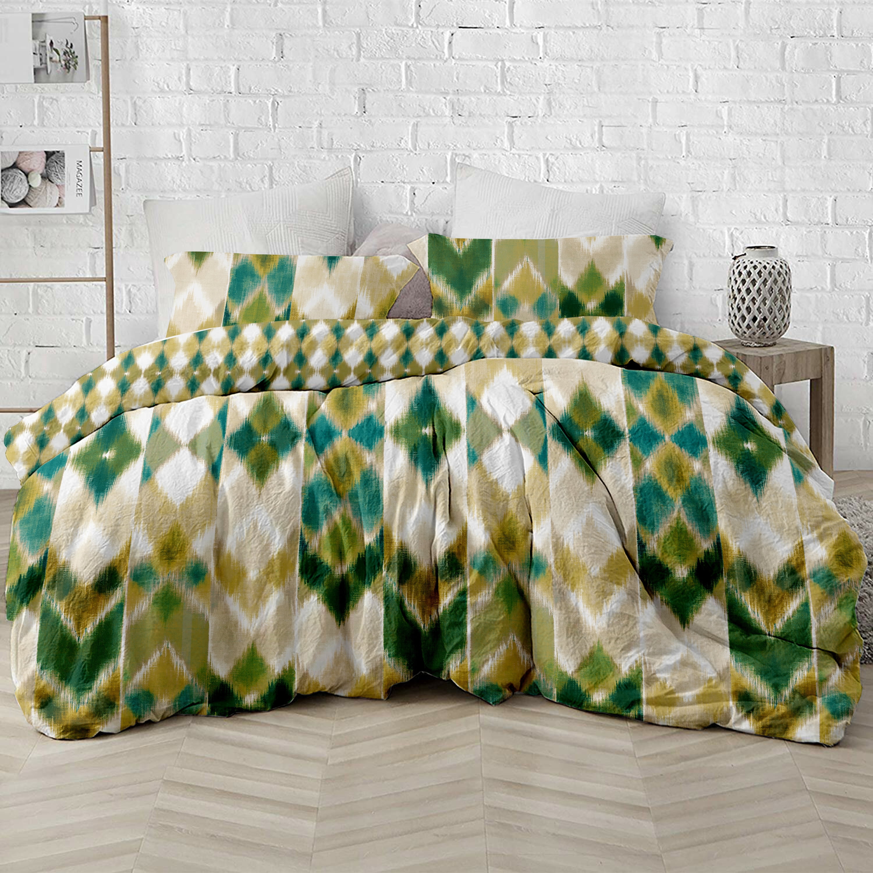 Delara Organic Cotton Duvet Sets 300 Thread Count, 3 Piece Duvet Cover with 2 Shams, Queen