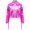 Hot Pink, variant on Kids Girls Shiny Metallic Tassels Fringed Cowgirl Jacket Long Sleeve 70s Party Disco Jazz Hip Hop Dance Tops Blue 16