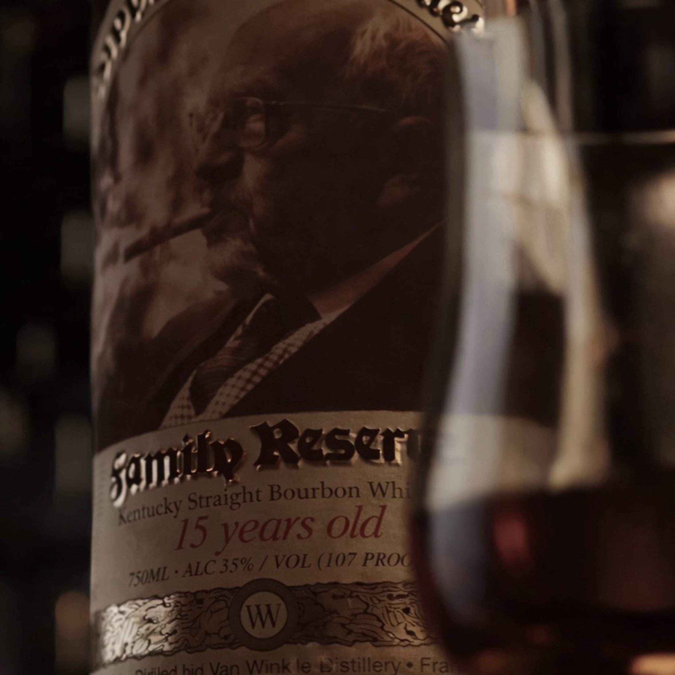 Pappy Van Winkle's 15 Year Old Family Reserve Kentucky Straight Bourbon Whiskey, 750ml, 107 Proof (53.5% ABV)