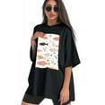 thumbnail image 3 of Plus Size Shirt for Women Oversized Black Tops for Women Short Sleeves Shirt for Women Fish T Shirt Crewneck Shirt for Women M, 3 of 5