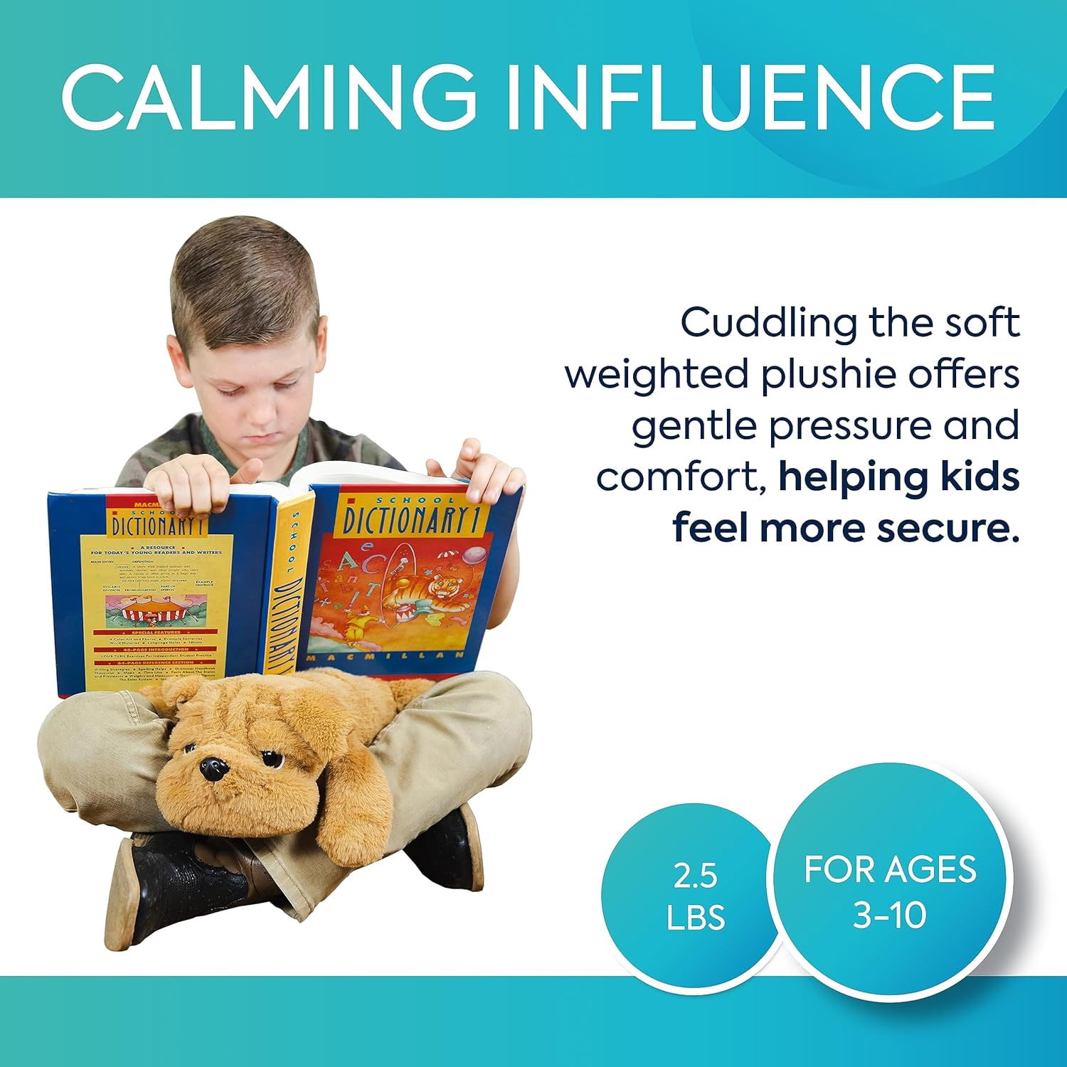 Bouncyband Happy Hugs Sensory Weighted Plush Bulldog