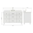 thumbnail image 4 of ARIEL Monroe 55 Inch Single Rectangle Sink Bathroom Vanity With Pure White Quartz Countertop 1.5 Inch Edge In White, 4 of 7