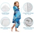 thumbnail image 7 of Blue Geometric Pattern Hooded Bath Towel，50"x30" for Ages 3 To 12 Kids, Quick Dry Lightweight Soft Microfiber Hood Beach Towel Cover Up for Kids, 7 of 7