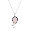 thumbnail image 1 of Natural Rose Quartz Pendant Necklace Sterling Silver Pear Shape with 18 Inches Chain, 1 of 2